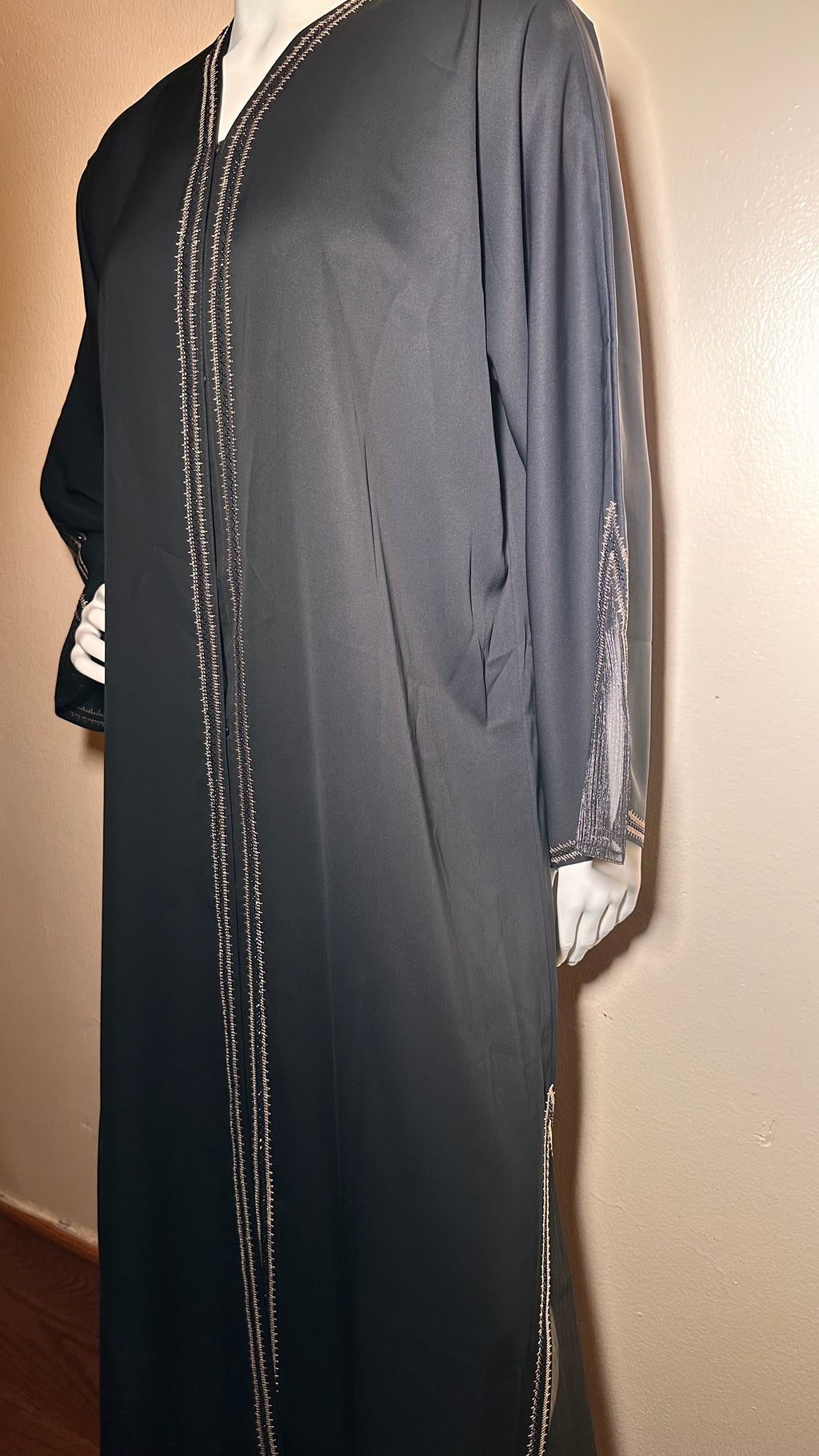 Black Abaya With Beige Details