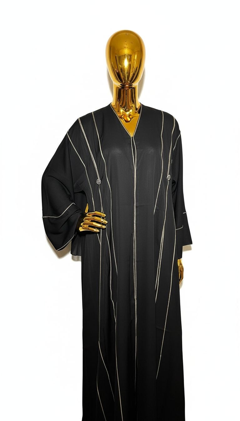 Striped Black Abaya