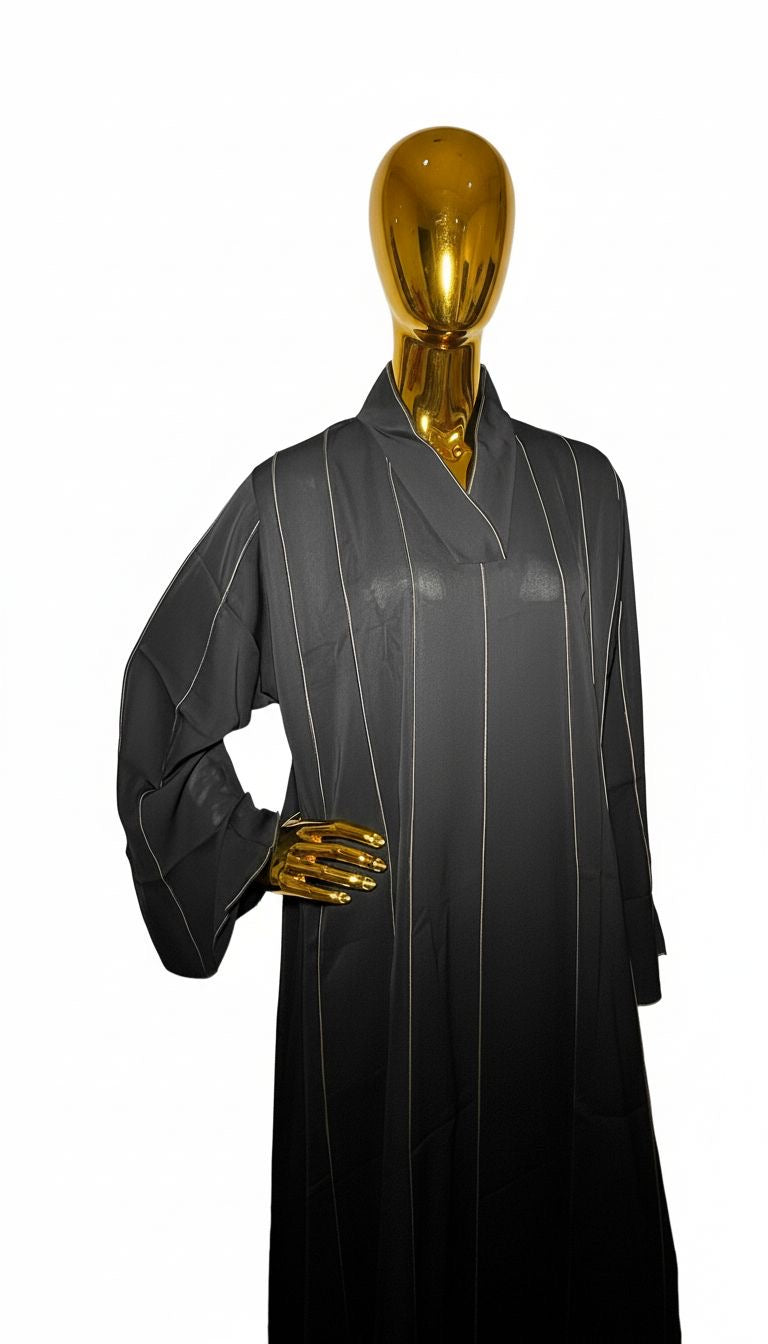 Striped Black Abaya