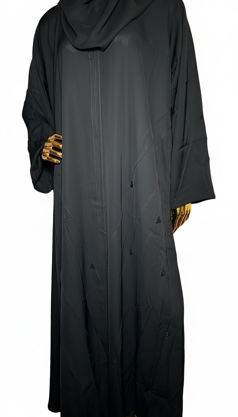 Black Abaya with Black Beading