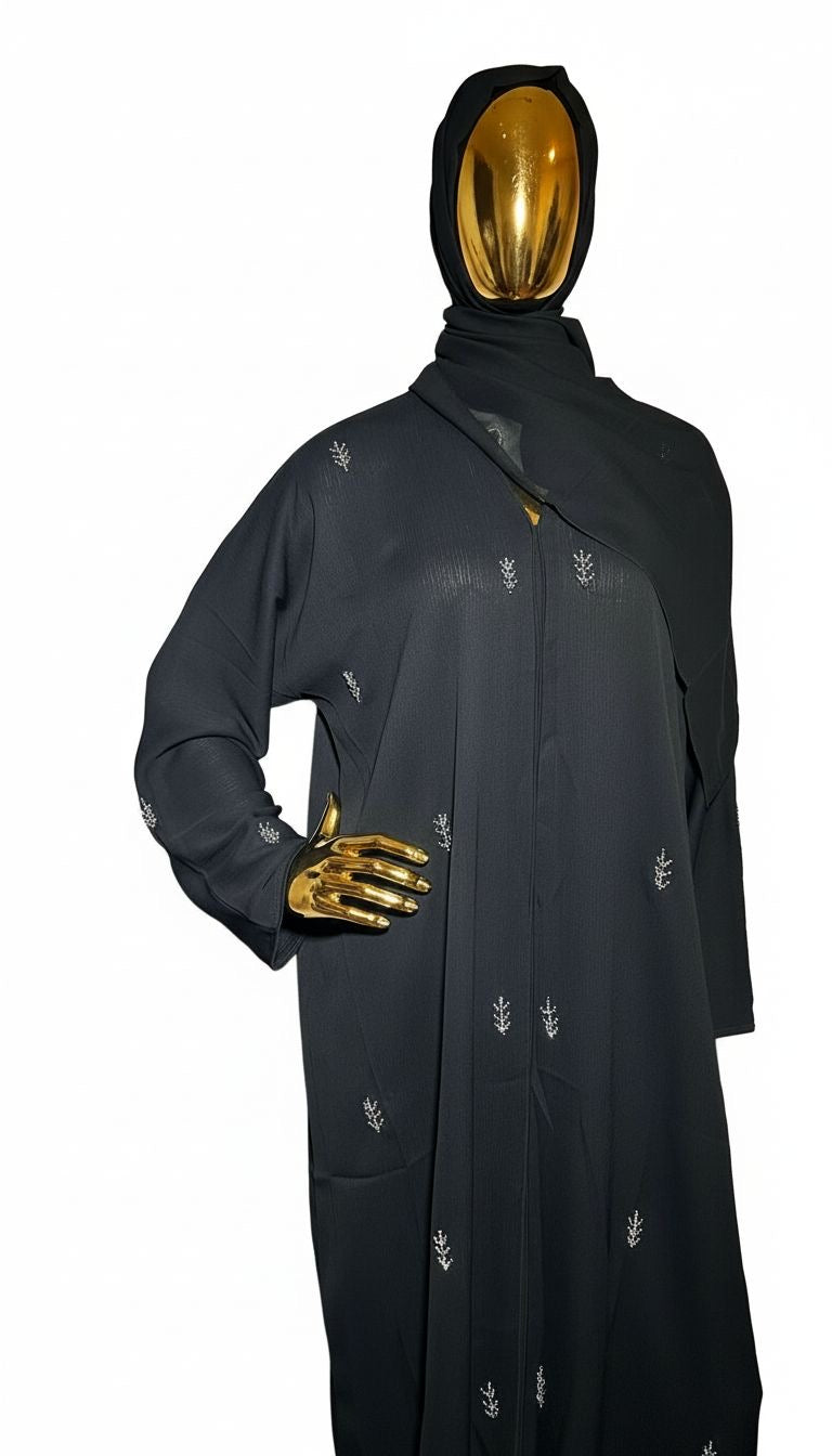 Embroidered Black Abaya